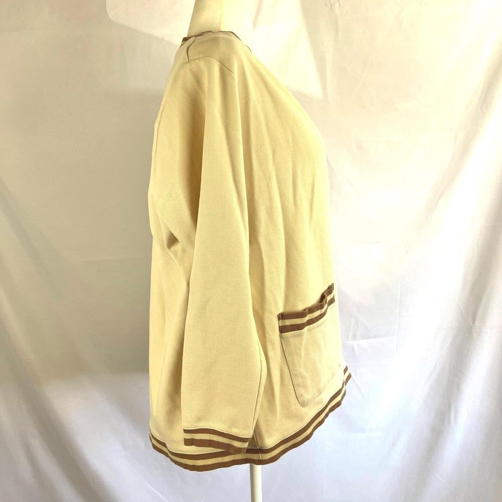 Women's Open Front Cardigan Sweater XL Striped Preppy Old Money Academia Nerd - Picture 4 of 8